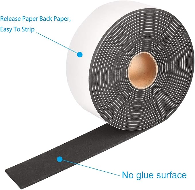 High Density Foam Tape, 2 Inch Wide x 1/8 Inch Thick Door Insulation Tape - Image 4
