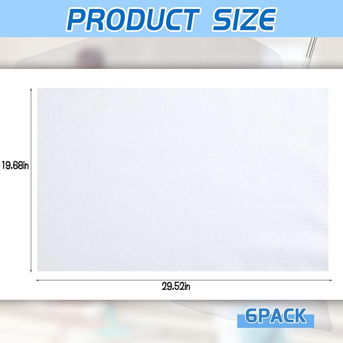 6 Pack Extra Large Microfiber Cleaning Cloths 20"x30", Lint-Free Reusable Towels - Image 2