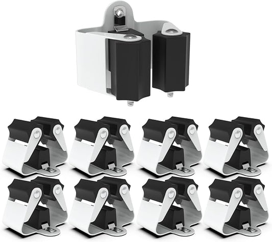 3-H Broom Hanger, Mop Holder Wall Mount 8 Pack, Broom Holder Wall Mount by 3-H