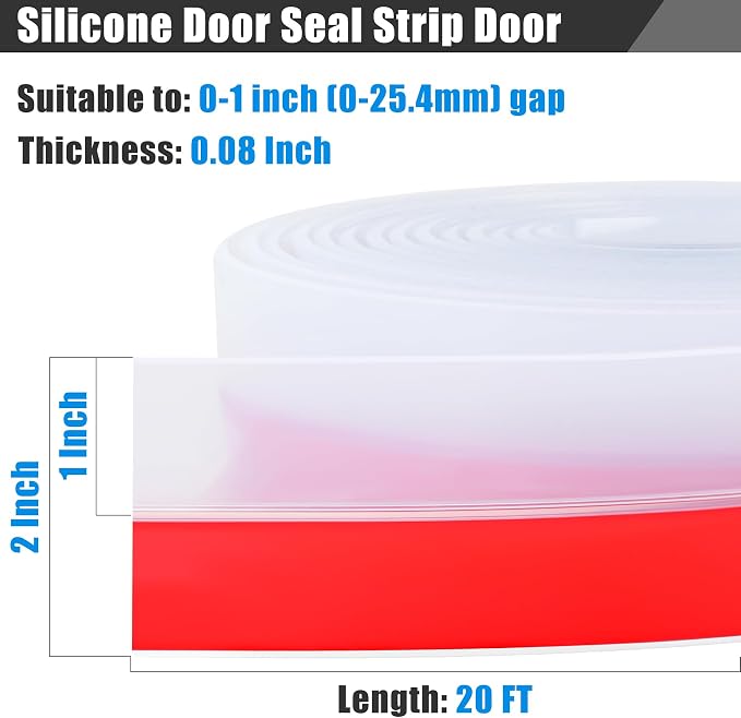 Draft Seal Tape for Doors and Windows 2 in x 20 Ft Silicone Weather Stripping - Image 2