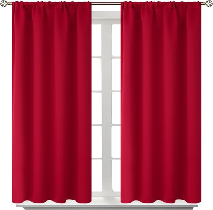 BGment Red Blackout Curtains 48 Inches Length by BGment