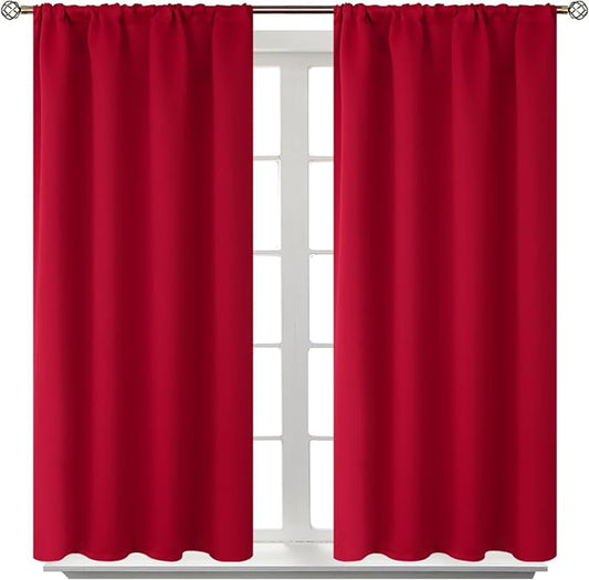 BGment Red Blackout Curtains 40 Inches Length by BGment