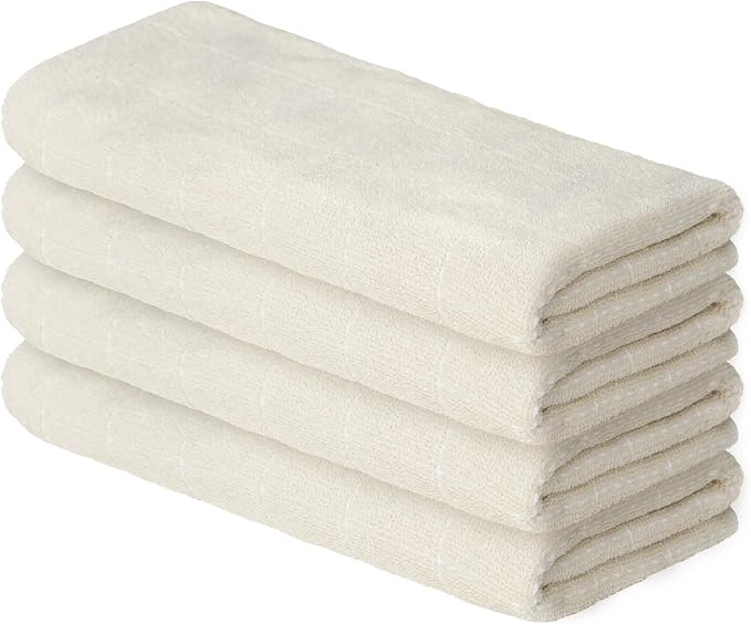 Artoid Mode Checkered Designed Cotton Beige Terry Kitchen Dish Towels, 15x25 by ArtoidMode