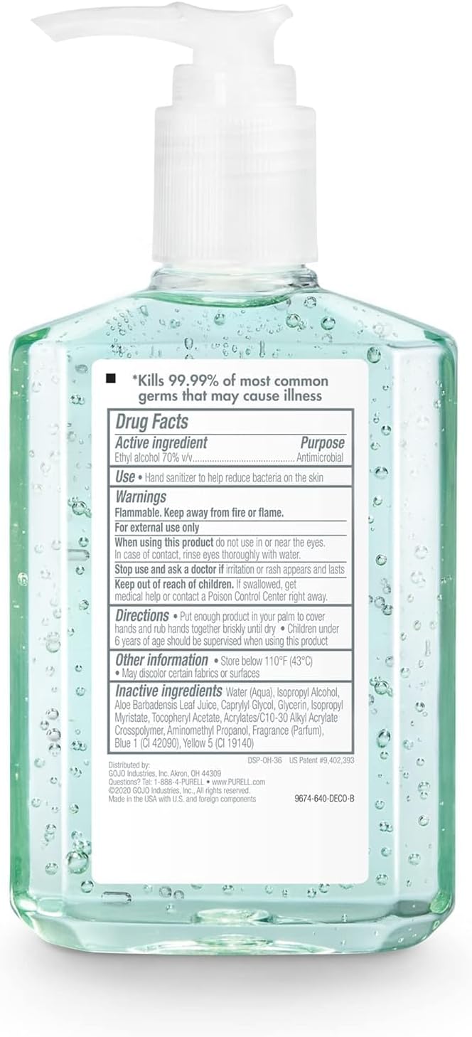 PURELL Advanced Hand Sanitizer Soothing Gel, Fresh Scent, 8 fl oz Pump Bottle - Image 2