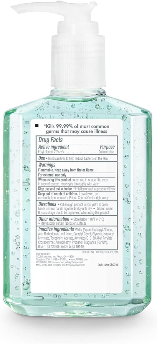 PURELL Advanced Hand Sanitizer Soothing Gel, Fresh Scent, 8 fl oz Pump Bottle - Image 2