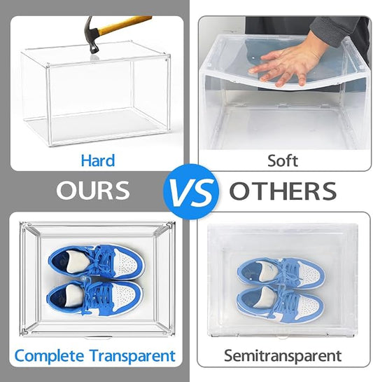 10 Pack Acrylic Shoe Storage Box Clear Plastic Stackable Acrylic Display Case - Image 2