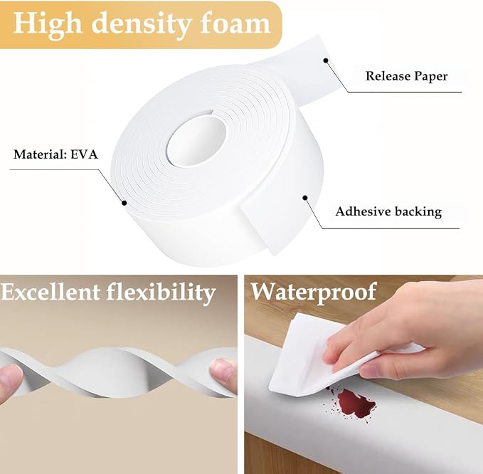 Weather Stripping Door Seal White, 2Inch Wide X 1/4 Inch Thick, Air Conditioner - Image 3