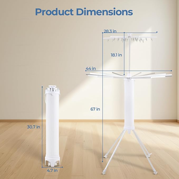 GCCSJ 4-Legged Foldable and Portable Clothes Drying Rack, Collapsible Octopus - Image 7
