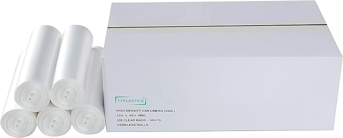 TYPLASTICS 33 Gallon Clear Trash Can Liners - Image 4
