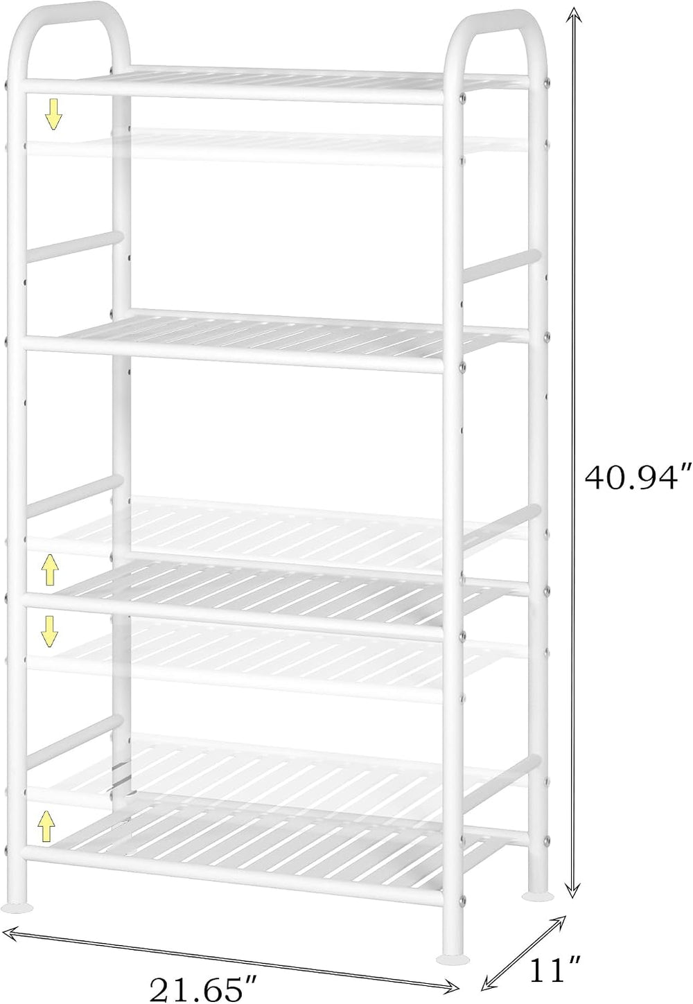 JSB 4-Tier Adjustable Shelving Unit, Heavy Duty Storage Rack Organizer Metal ...