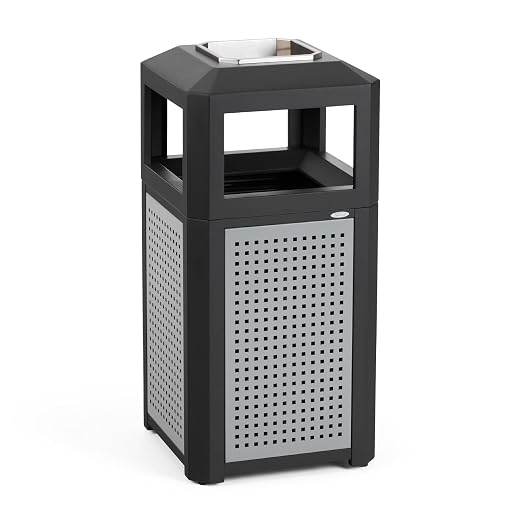 Safco Evos Steel Trash Can, 15 Gallons, Indoor and Outdoor Use, Heavy Duty by SafcoProducts