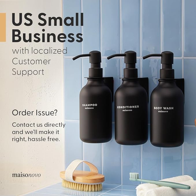 MaisoNovo Refillable Shampoo and Conditioner Bottles | 16.9 fl oz Set of 3 - Image 8