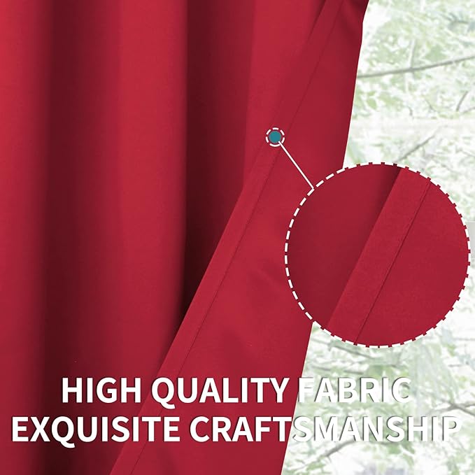 BGment Red Blackout Curtains 63 Inches Long - Image 5