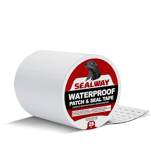 White RV Roof Sealant Tape, UV-Resistant, Weatherproof Patch by Unknown