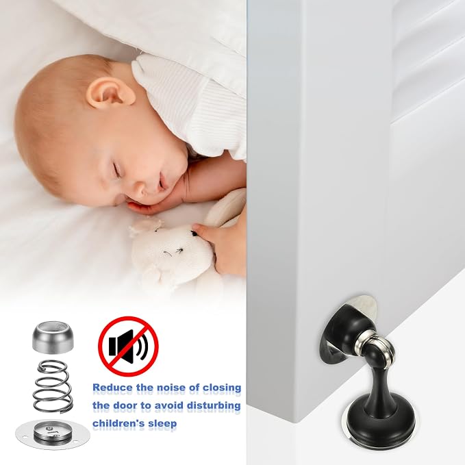 uxcell Magnetic Door Stopper, Stainless Steel Heavy Duty Door Holder, No - Image 5