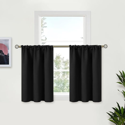 BGment Small Black Curtains Half Window by BGment