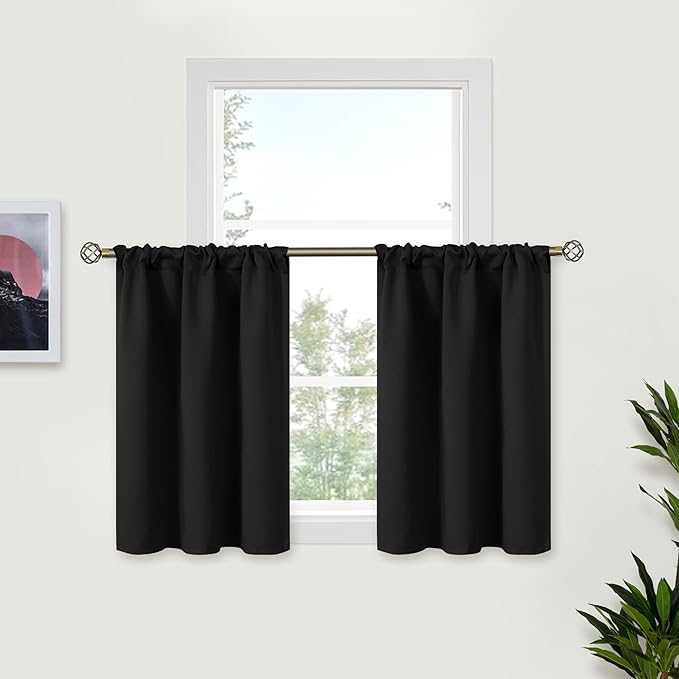 BGment Black Small Curtains 30 Inch Length by BGment