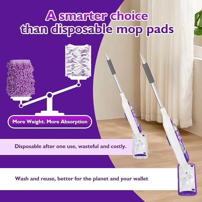 Reusable Mop Pads for Swiffer PowerMop, 8 Pack Microfiber Mop Pad Refill - Image 4