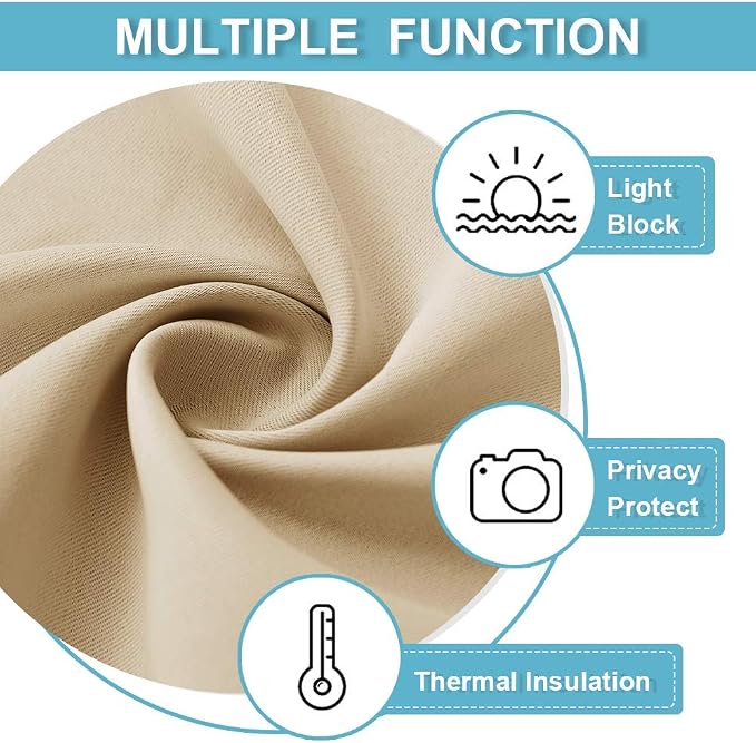 RYB HOME Blackout Curtains Tiers, Short Half Window Curtains - Image 6