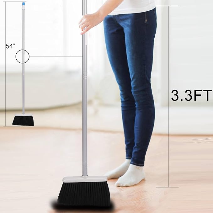 TreeLen Long Handle Broom and Dustpan Set, Upright Dust Pan Combo - Image 3
