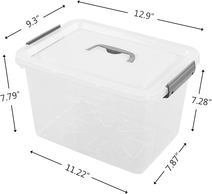 Bringer 6-Pack Clear Plastic Latching Storage Box, Plastic Box, 10 L - Image 2
