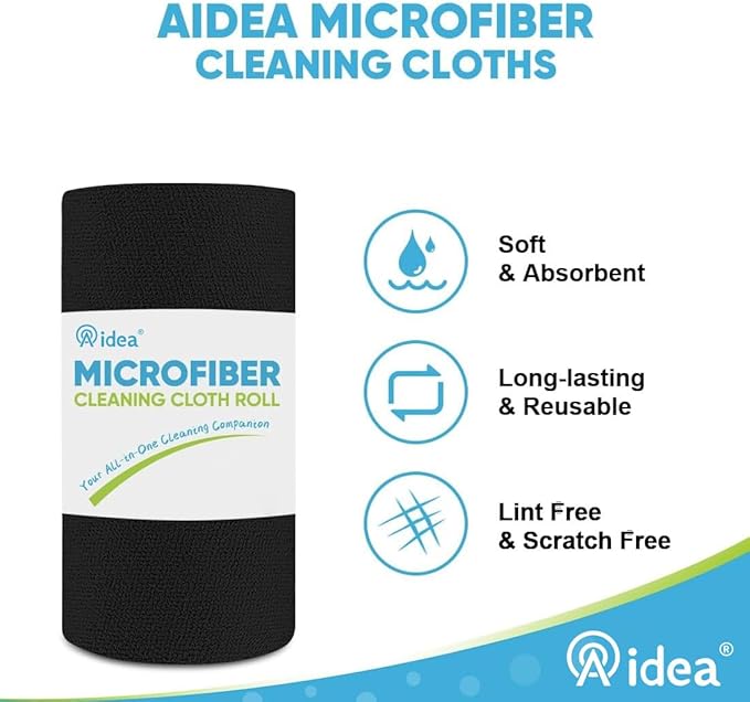 AIDEA Microfiber Cleaning Cloth Roll 55 Sheets, Shop Rags Washable, Cleaning - Image 3