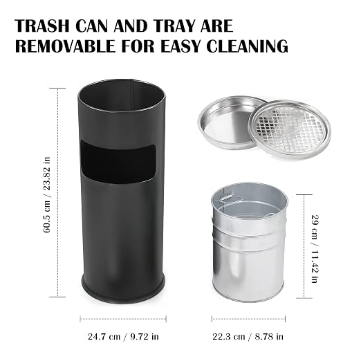 Trash Can Outdoor Waste Container Round Stainless Steel Trash Can - Image 2