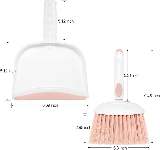 NACENA Small Dust Pan and Brush Set, Mini Broom and Dustpan Set Small Hand - Image 2