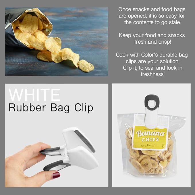 COOK WITH COLOR Bag Clips, Heavy Duty Chip Clip and Refrigerator Magnet Clips - Image 2