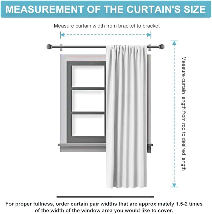 RYB HOME Blackout Shades Curtains Window Dressing Energy Saving Curtain - Image 8