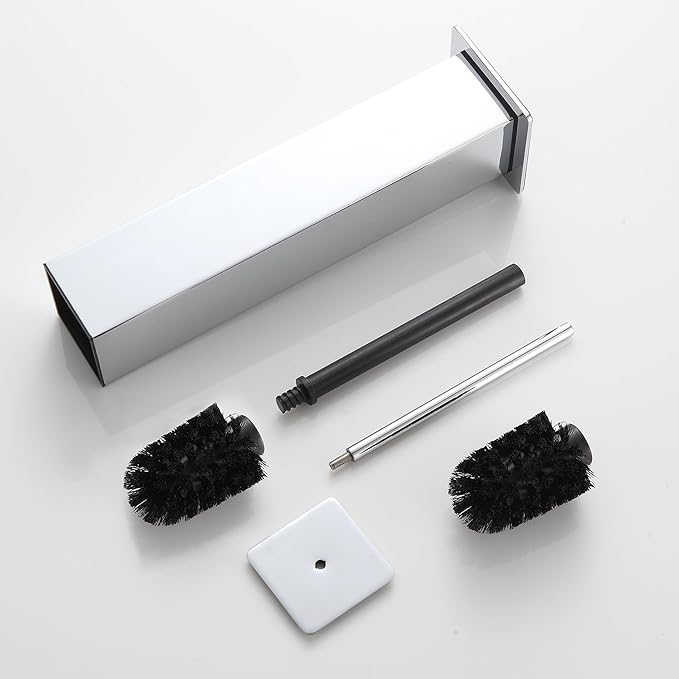 BVL Toilet Brush and Holder Set Chrome Stainless Steel 304 Square Freestanding - Image 7