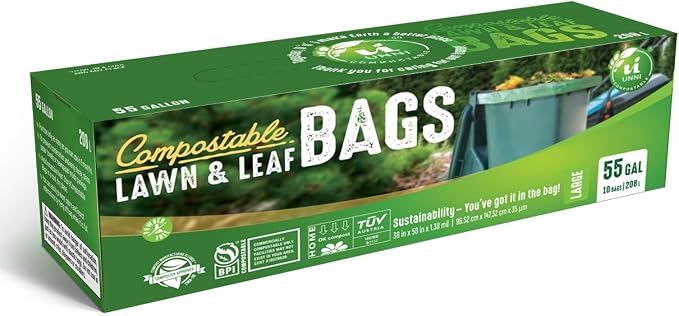 UNNI Compostable Trash Bags, 44-55 Gallon / 208 Liter, Extra Thick 1.38 mil - Image 6