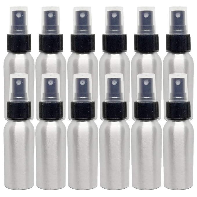 2 fl oz Aluminum Bottle with Black Spray Cap by Greenals