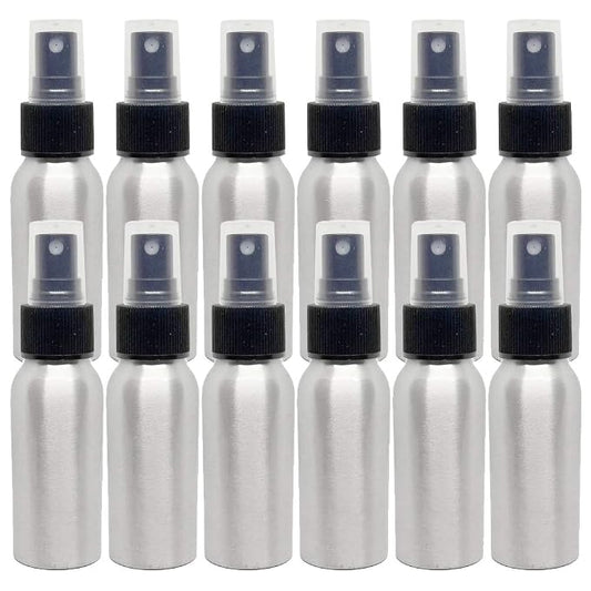 2 fl oz Aluminum Bottle with Black Spray Cap by Greenals