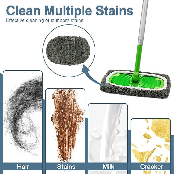 Reusable Microfiber Mop Pads Washable Wet Pads Compatible - Image 2