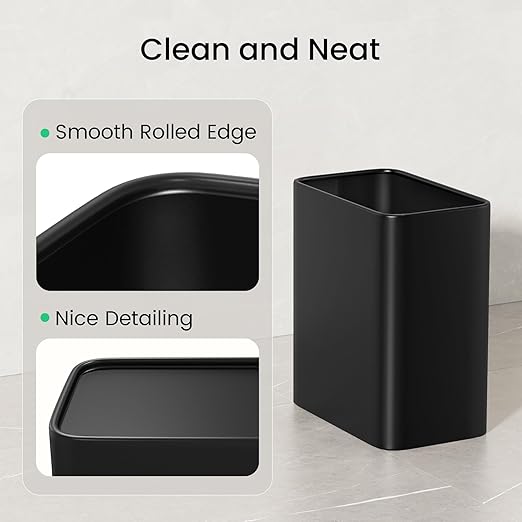 Cesun Small Bathroom Trash Can 2.1 Gallon Wastebasket, Modern Metal Garbage Can - Image 5