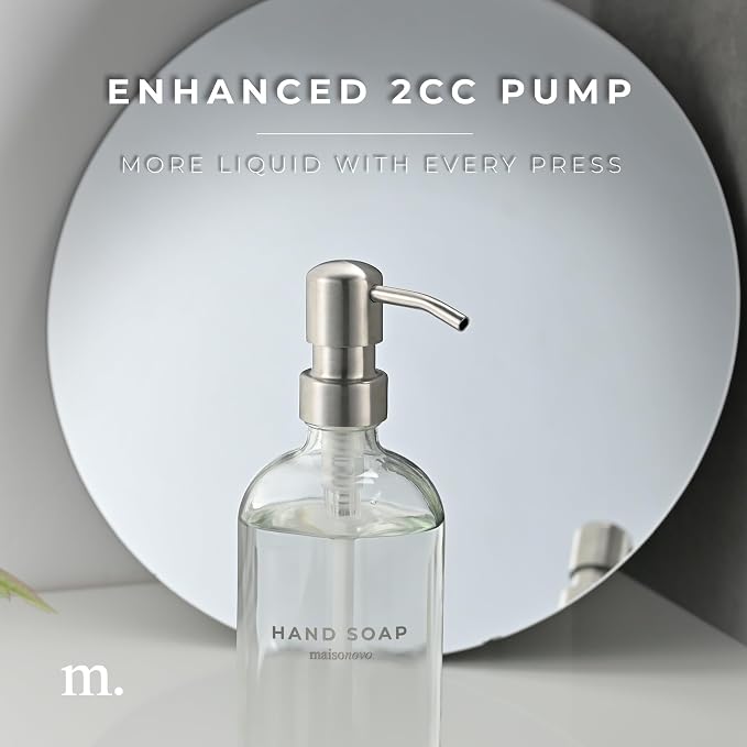MaisoNovo Soap Dispenser 3-Piece Set | 16.9oz Clear Bottles - Image 6
