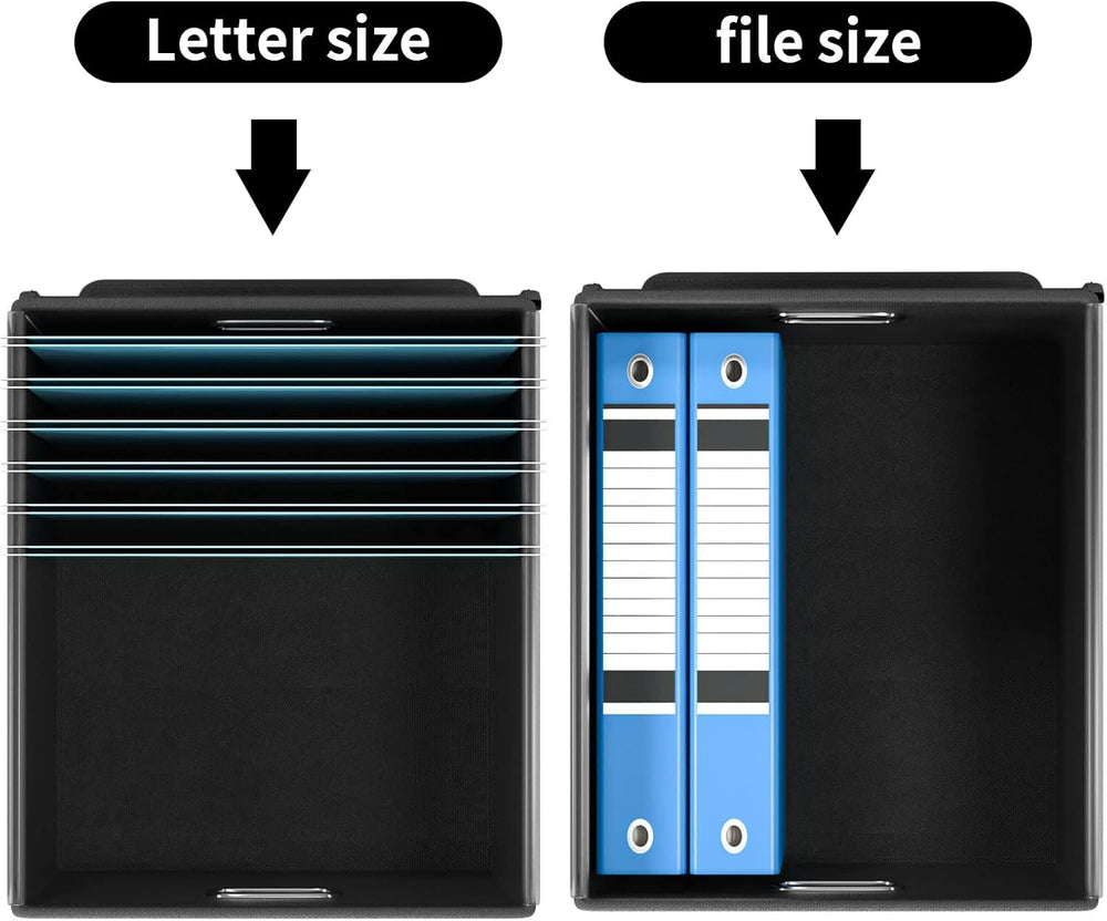 File Organizer Box with Lids, Collapsible File Folder Organizer