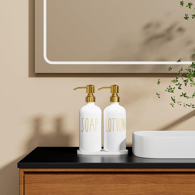 MOMEEMO Bathroom Soap Dispenser Set, Contains Lotion and Hand Soap Dispenser - Image 5