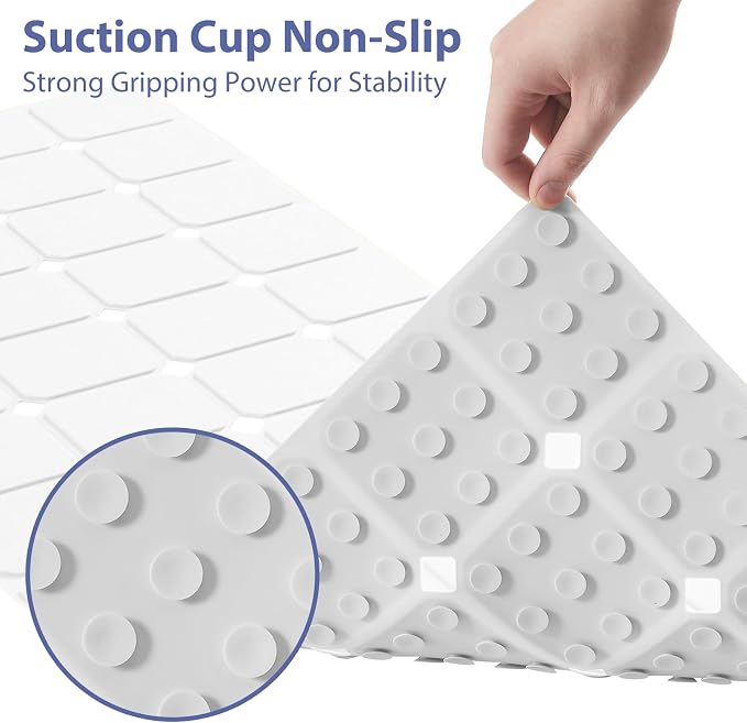 Bathtub Mat Non Slip Silicone Foldable Extra Long Tub Mat Strong Suction Cups & - Image 2
