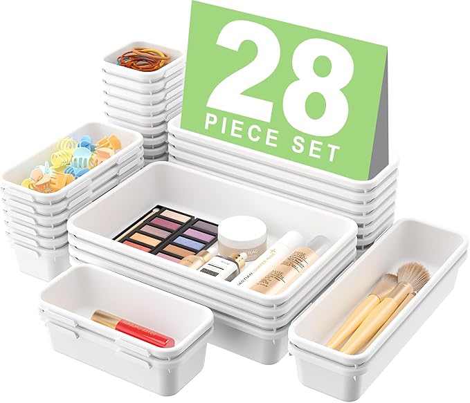 A-LuGei 【28PCS】 Drawer Organizer, Bathroom Organizers and Storage, Makeup by A-LUGEI