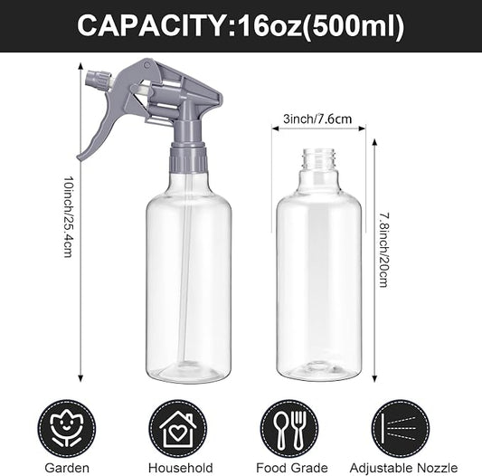 Eccliy 12 Pcs 16 Oz Plastic Spray Bottle, Adjustable Empty Reusable Sprayer - Image 2