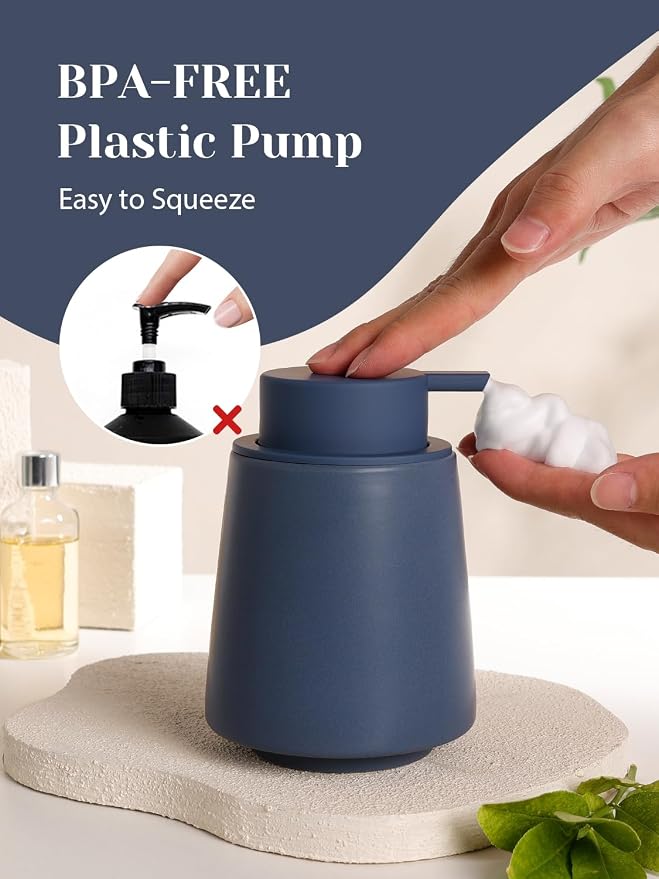 INGOFIN Ceramic Foaming Soap Dispenser -14 oz Foam Hand Soap Dispenser Bathroom - Image 6