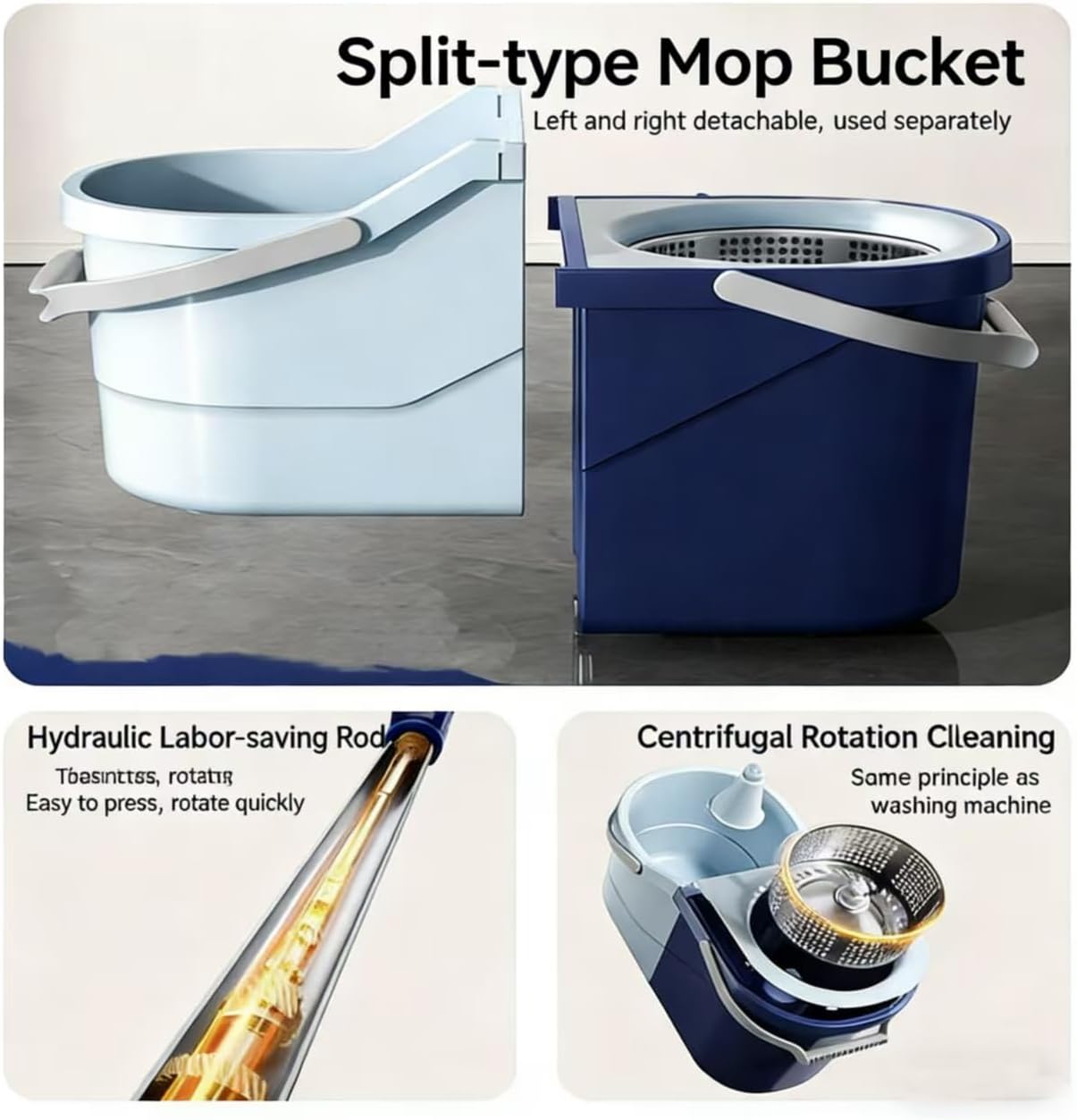 Spin Mop & Bucket System with 4 Washable Microfiber Mop Pads – Ideal Hardwood Floor Mop with Bucket for All Hard Surface Cleaning