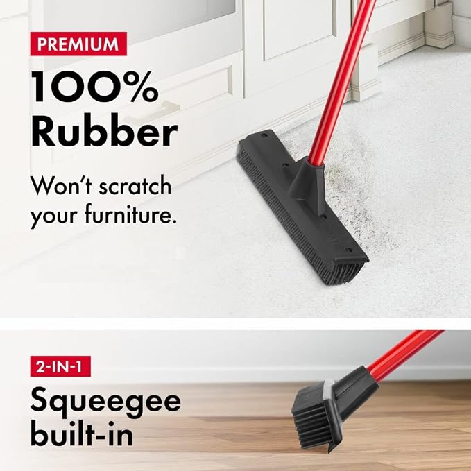 Pet Hair Remover Rubber Broom - Image 2