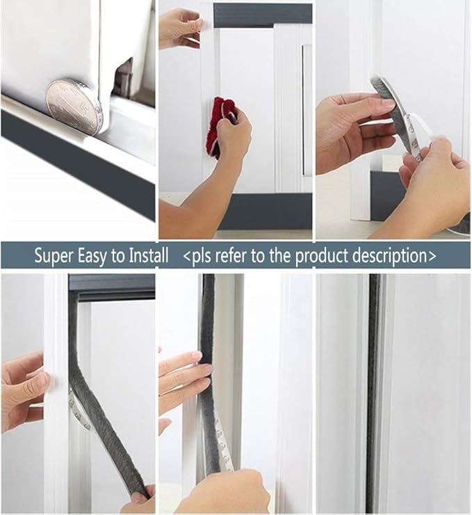 Weather Stripping Brush for Sliding Windows/Doors Frame Side, Pile Self - Image 7