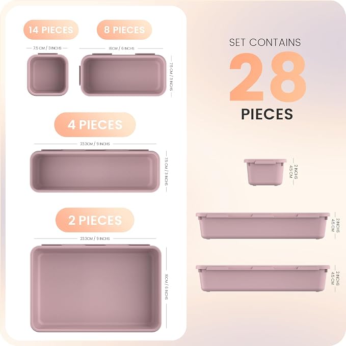 A-LuGei 【28PCS】 Drawer Organizer, Bathroom Organizers and Storage, Makeup - Image 6