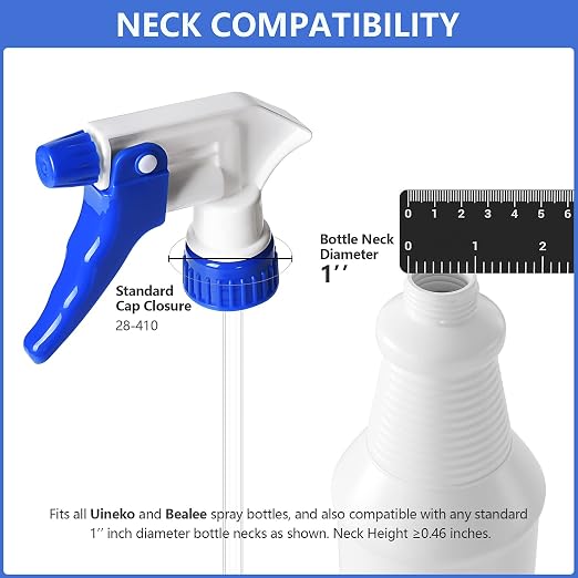 6 Pack Universal Spray Bottle Replacement Nozzle, Mist & Stream Trigger Sprayer - Image 3