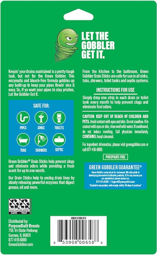 Green Gobbler Drain Cleaner and Deodorizer Sticks - Image 2