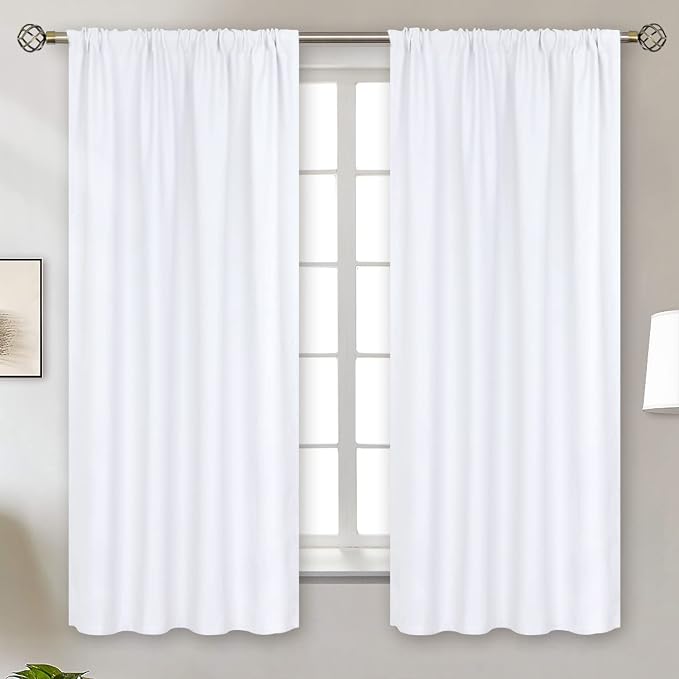 BGment White Curtains 63 Inch Length - Image 2